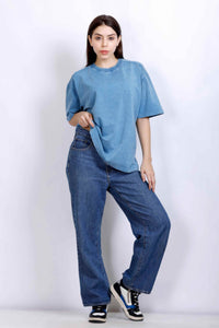 OVERSIZE WASHED T-SHIRT SKY BLUE