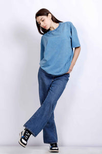 OVERSIZE WASHED T-SHIRT SKY BLUE