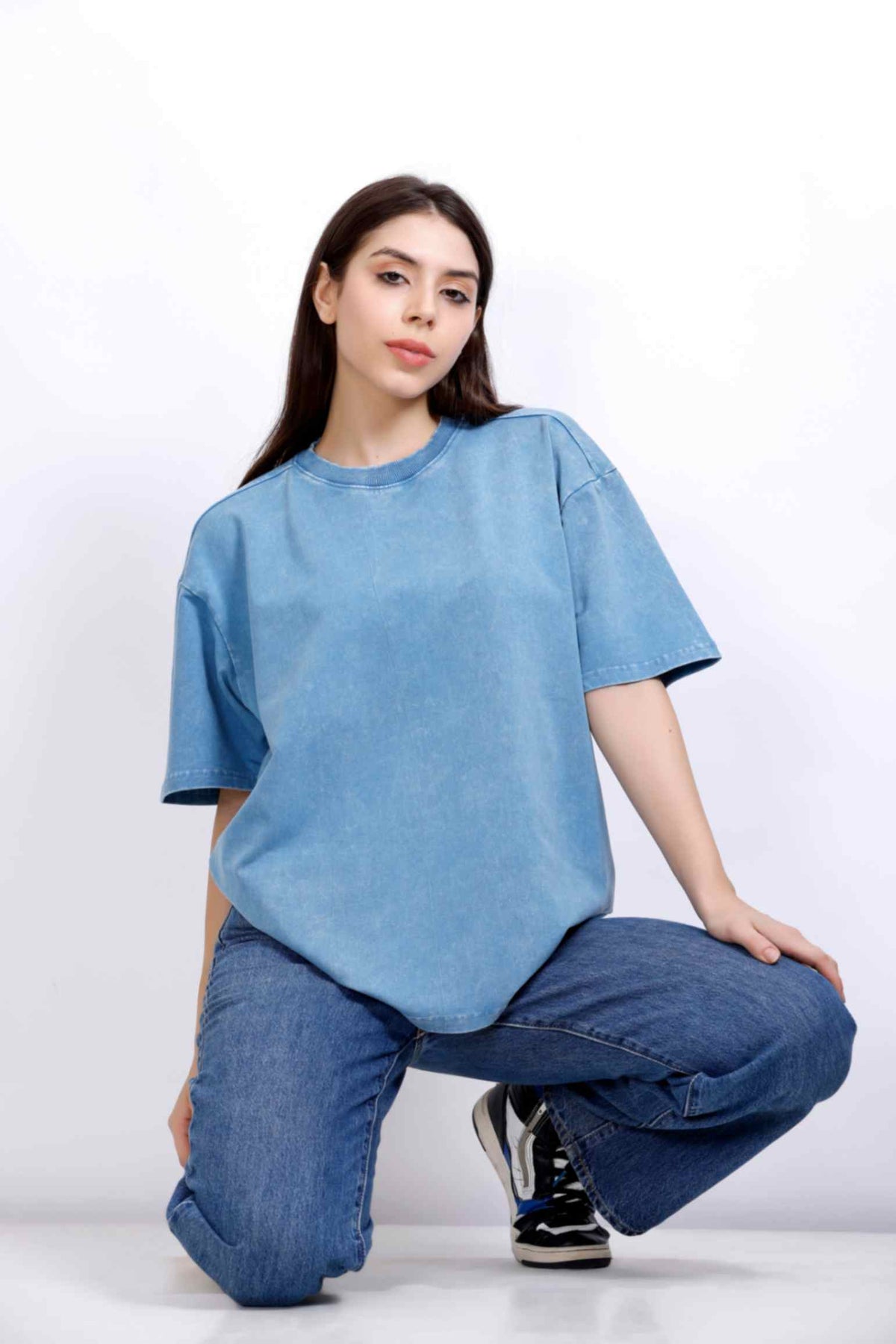 OVERSIZE WASHED T-SHIRT SKY BLUE