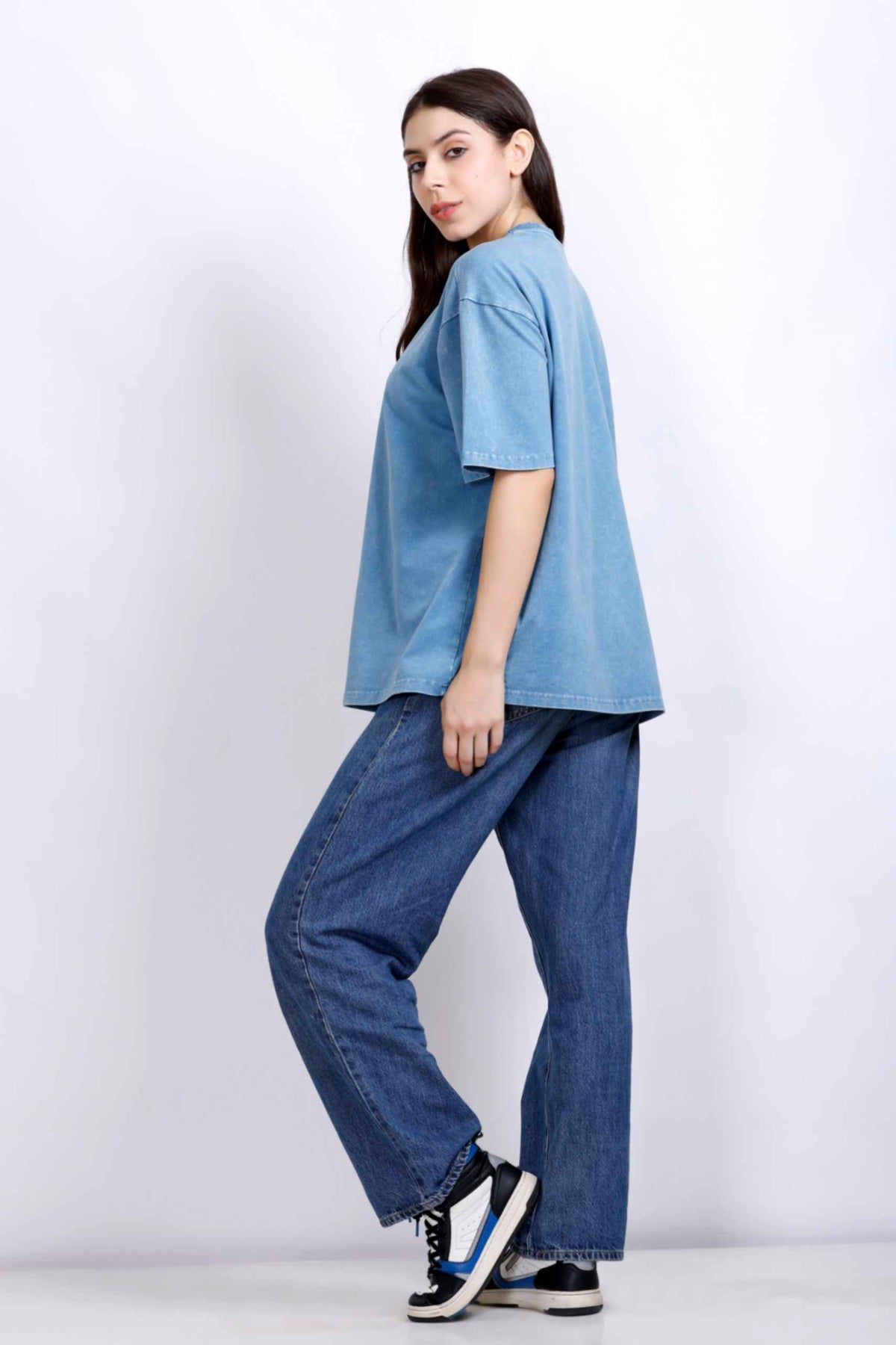 OVERSIZE WASHED T-SHIRT SKY BLUE