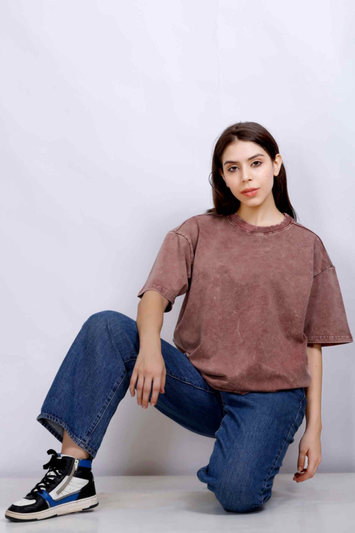 OVERSIZE WASHED T-SHIRT DUSTY ROSE