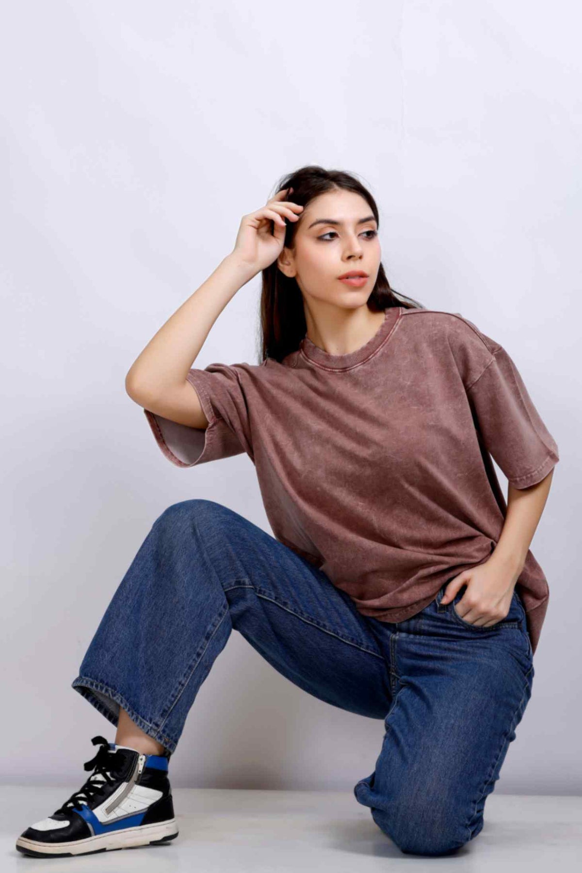 OVERSIZE WASHED T-SHIRT DUSTY ROSE