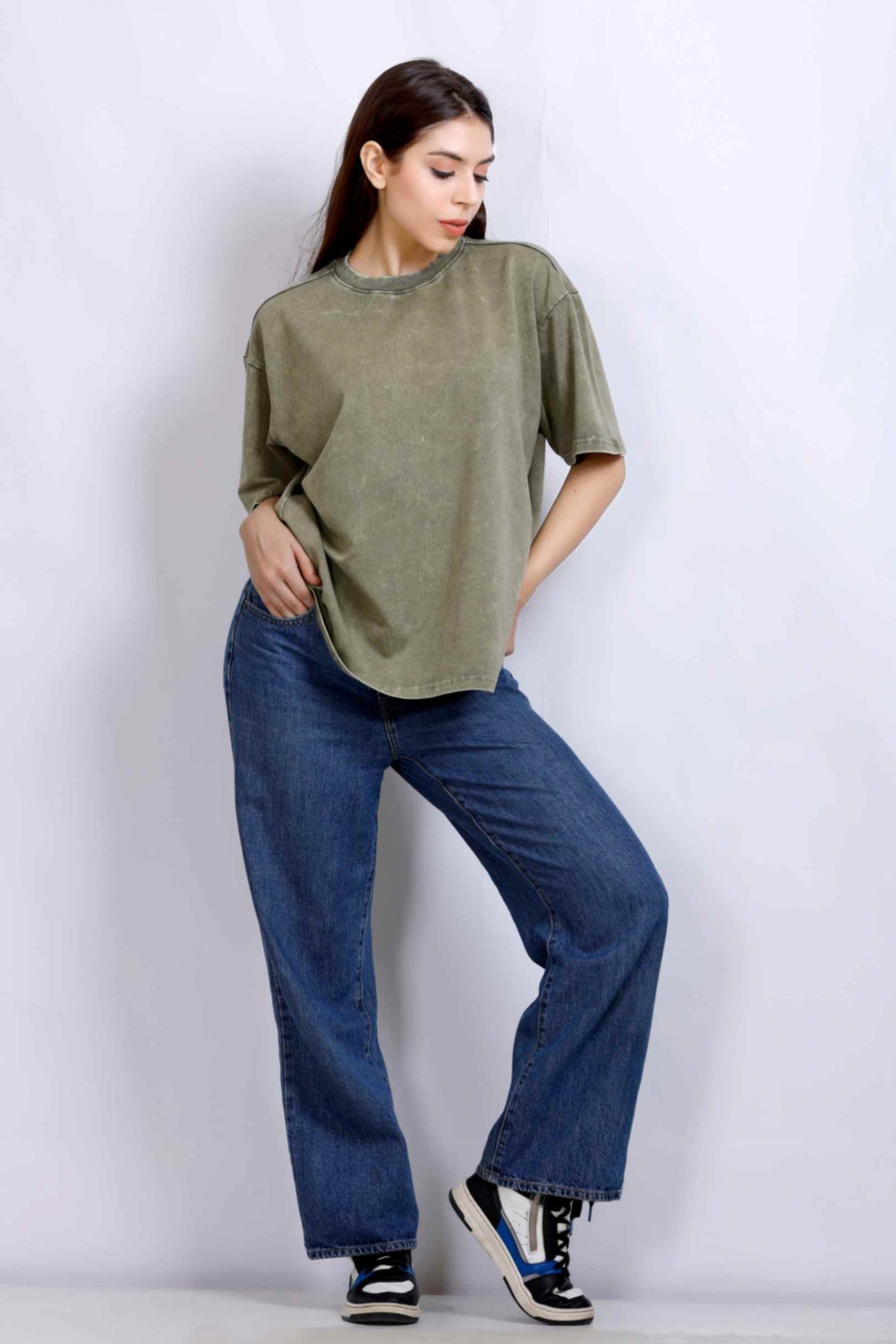 OVERSIZE WASHED T-SHIRT GREEN