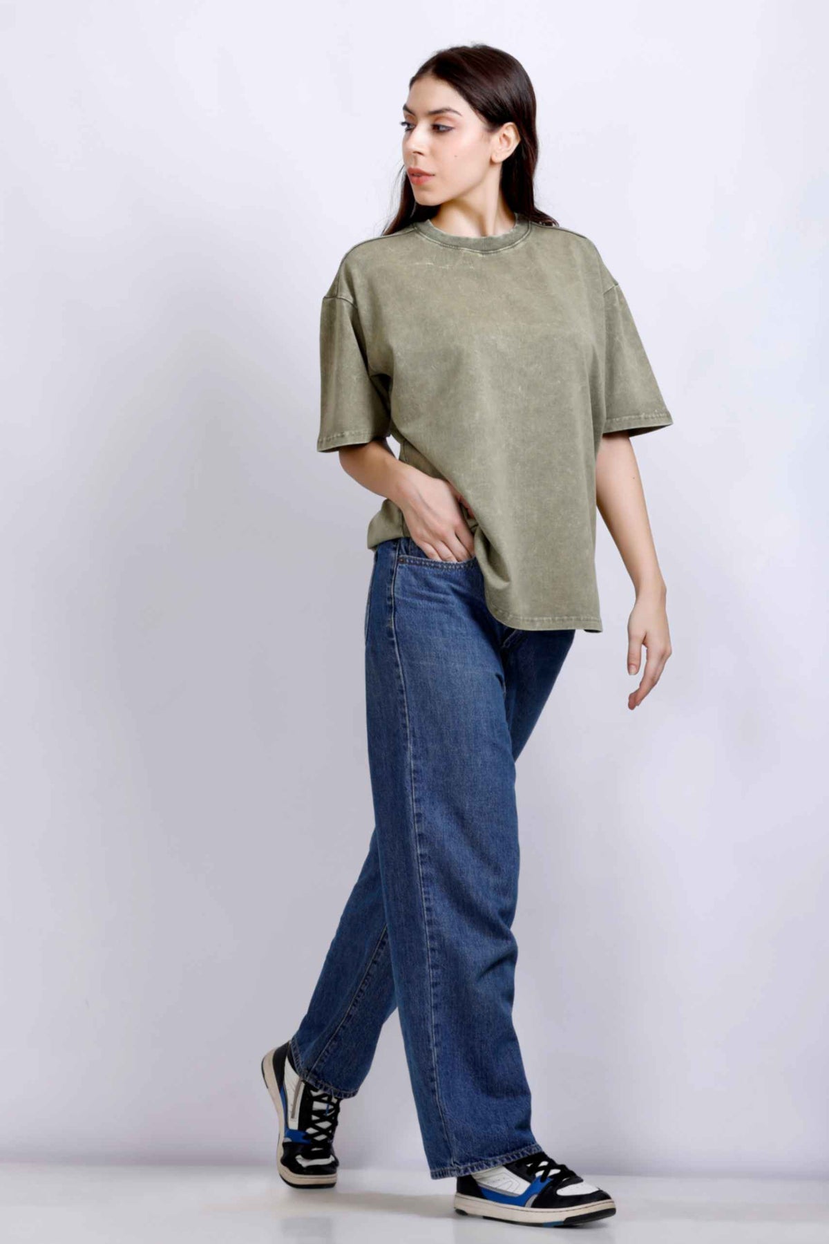 OVERSIZE WASHED T-SHIRT GREEN