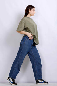 OVERSIZE WASHED T-SHIRT GREEN