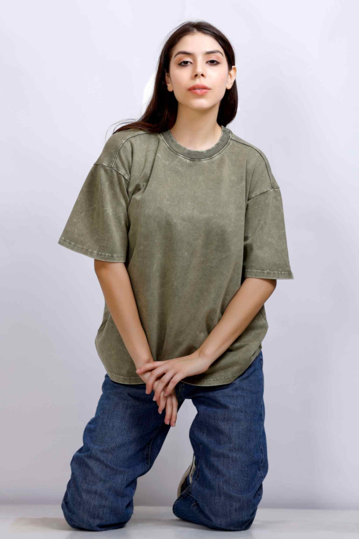 OVERSIZE WASHED T-SHIRT GREEN