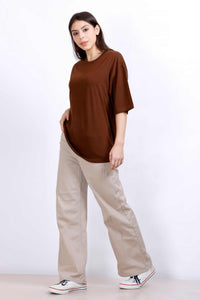 OVERSIZE BASIC T-SHIRT BROWN