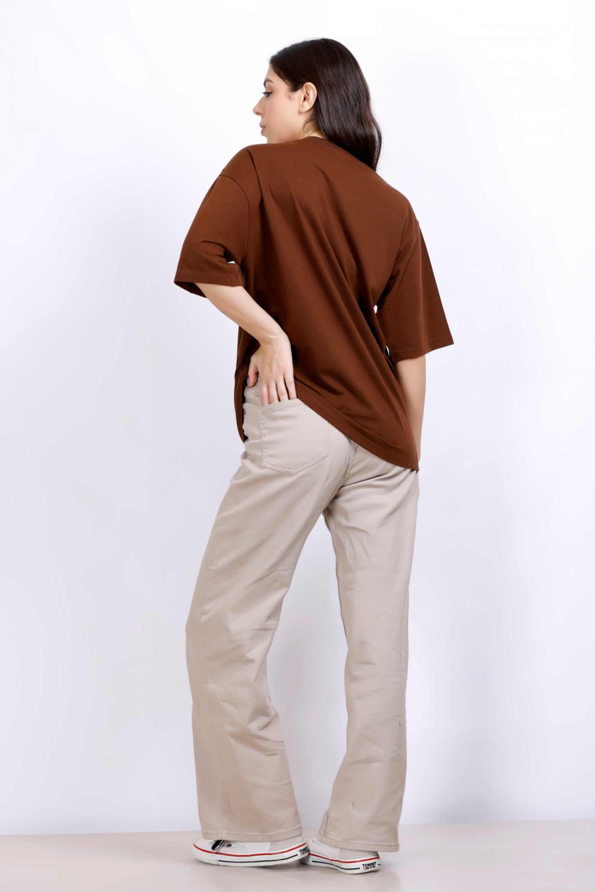 OVERSIZE BASIC T-SHIRT BROWN