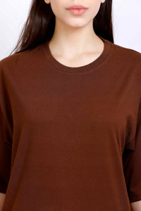 OVERSIZE BASIC T-SHIRT BROWN