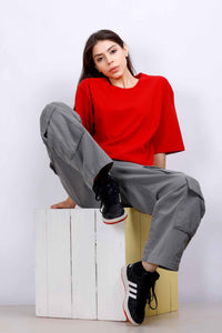 OVERSIZE BASIC T-SHIRT RED