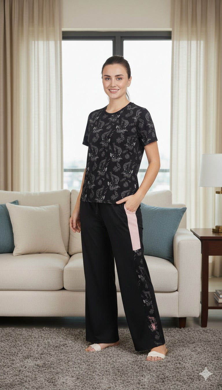 Tropical Black Nightwear