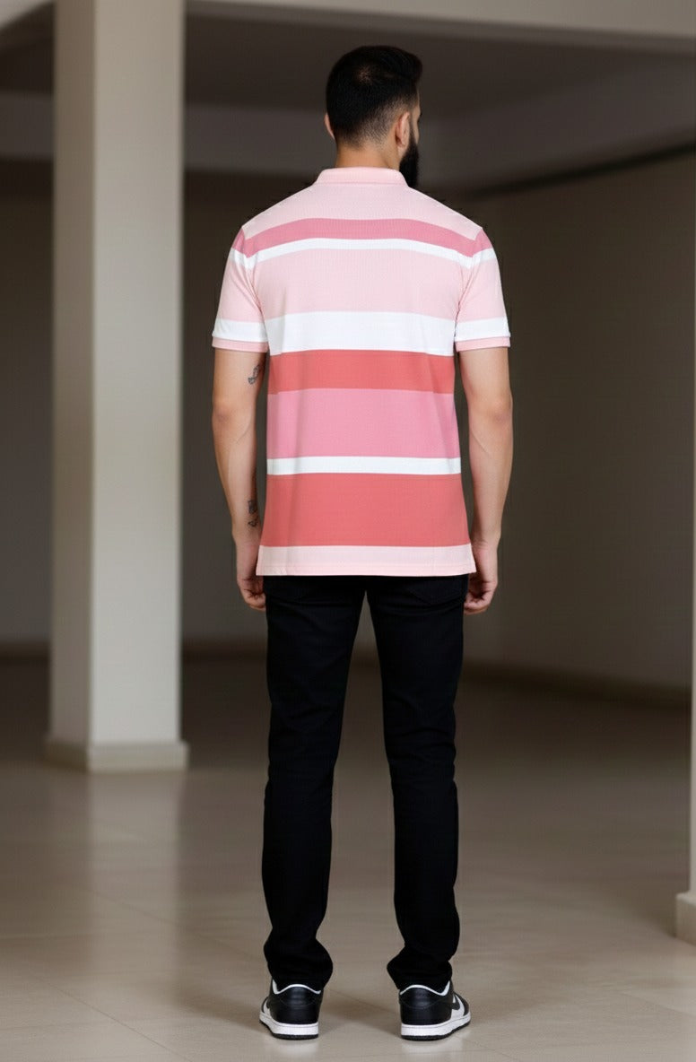 Men's Pink stripes Polo