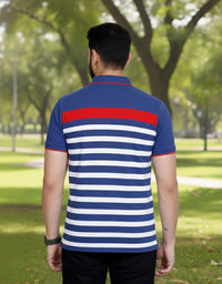 Men's Blue/White stripes Polo