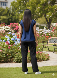 Navy Blue Side Slit Nightwear MX_CBS16