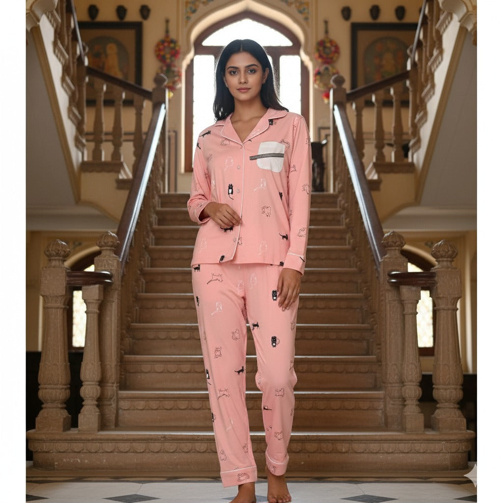 Purrfect Dreams Peach Nightwear