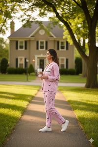 Purrfect Dreams Nightwear (Full Sleeve) | Women Premium Cotton Nightwear | Miazi