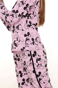 Lavender With Black Mickey printed Nightwear MX_CBS09 Full Sleeve