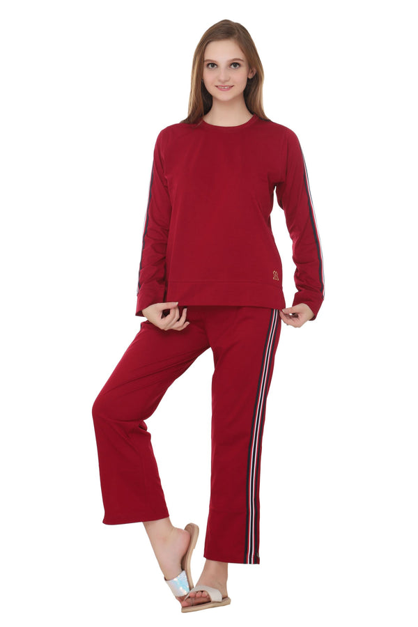 Maroon Everyday Nightwear With Pocket MX_CSS37