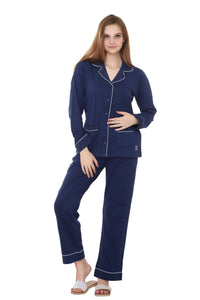 PREMIUM NAVY COLLAR NIGHTWEAR  MX_FOS22