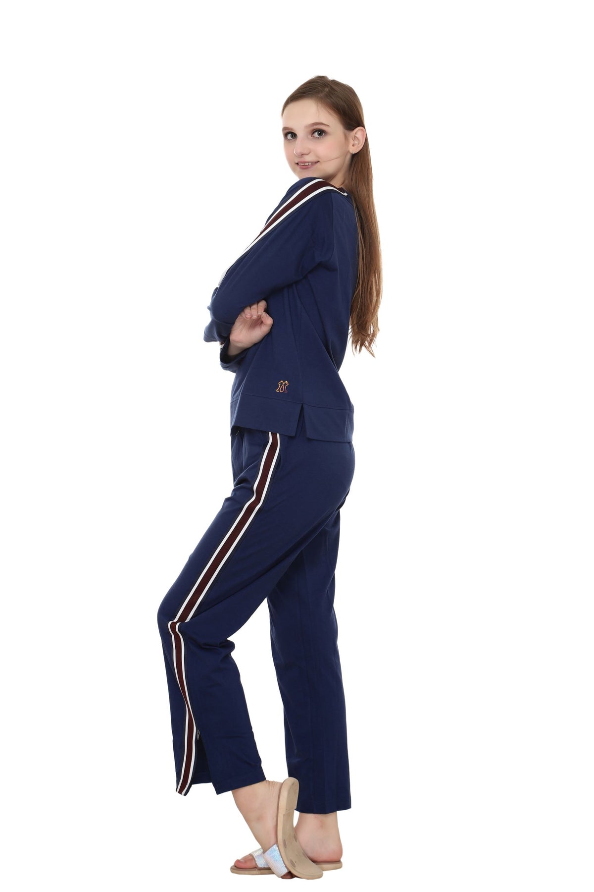 Navy Blue Everyday Nightwear With Pocket MX_CSS37