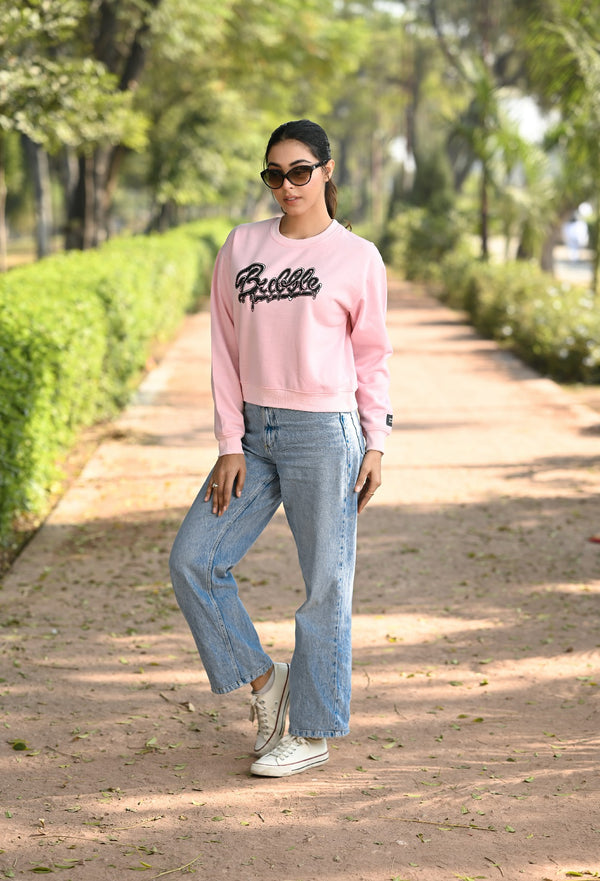 Women Sweatshirt with Bubblegum Text