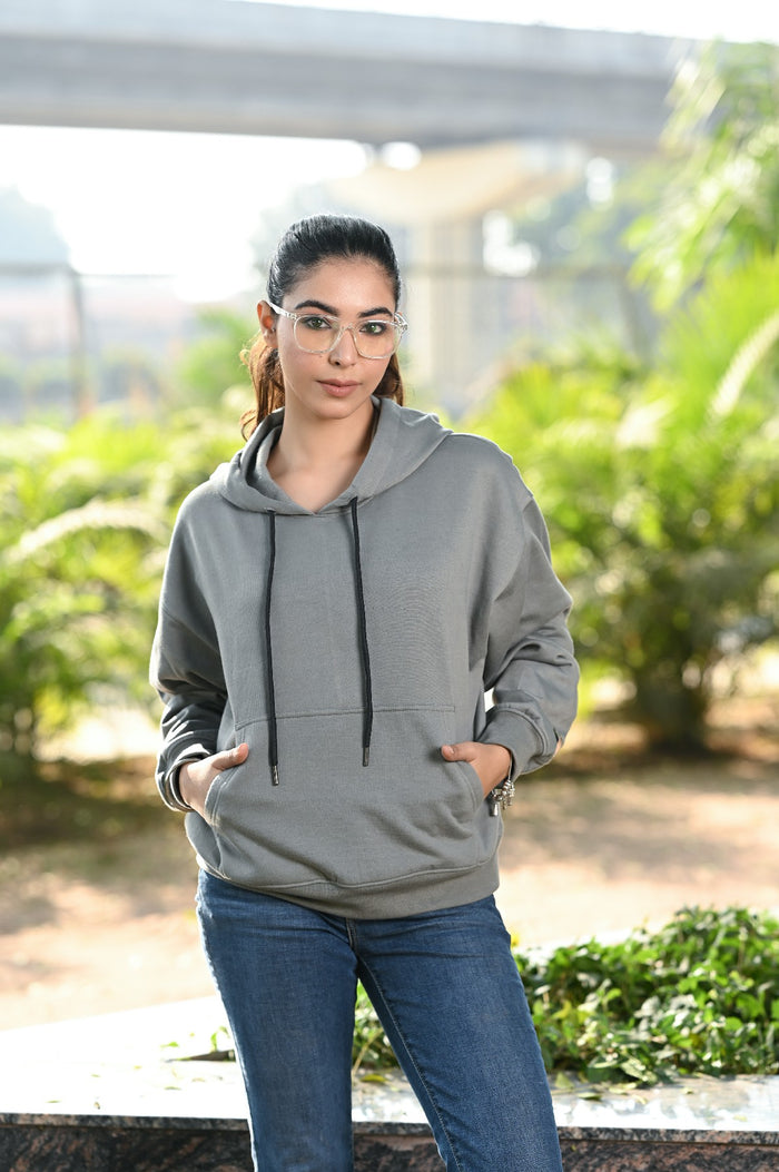 Women Oversize Grey Hoodie