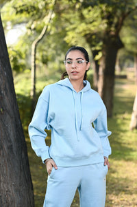 Women SkyBlue Tracksuit  100% Cotton Fleece W3