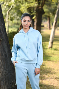 Women SkyBlue Tracksuit  100% Cotton Fleece W3