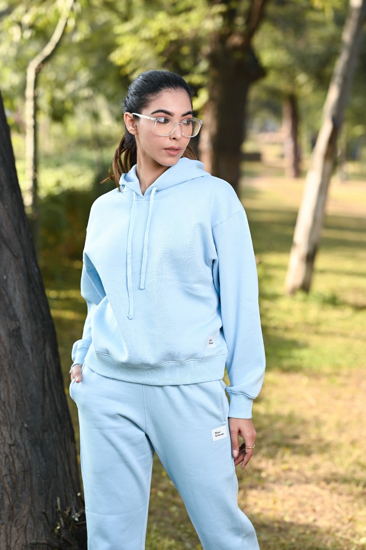 Women SkyBlue Tracksuit  100% Cotton Fleece W3