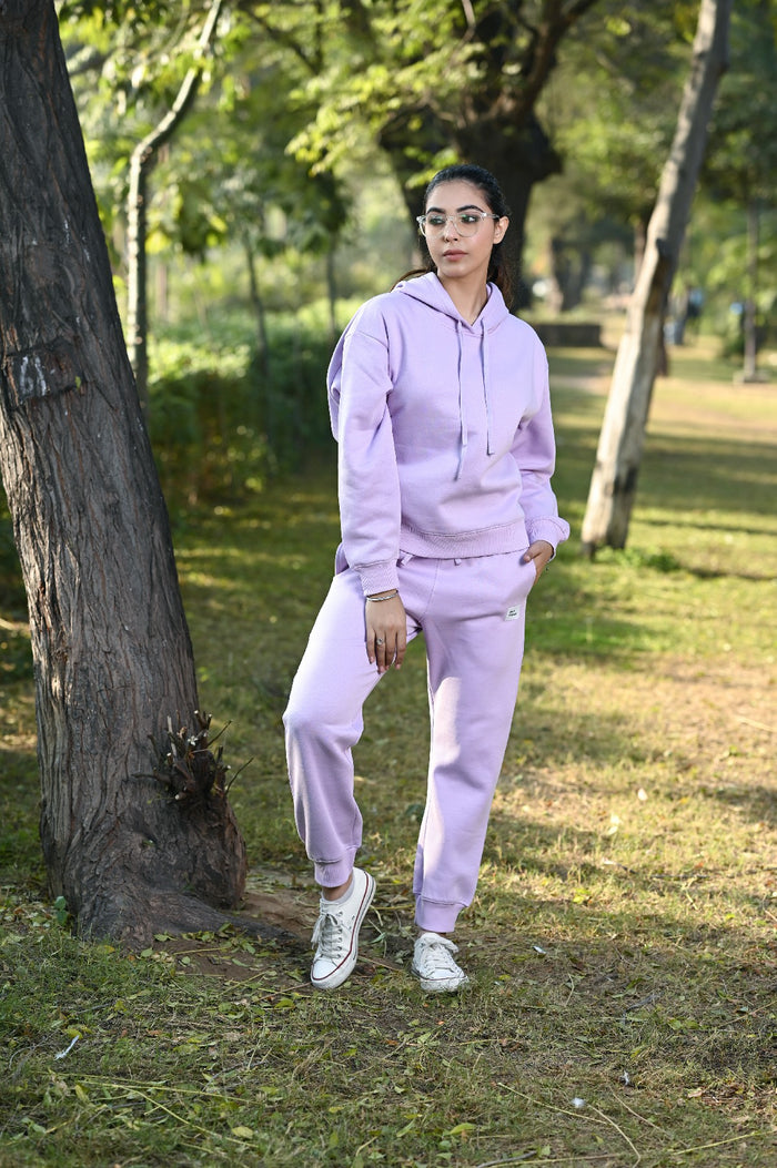 Women Lilac Tracksuit  100% Cotton Fleece W3