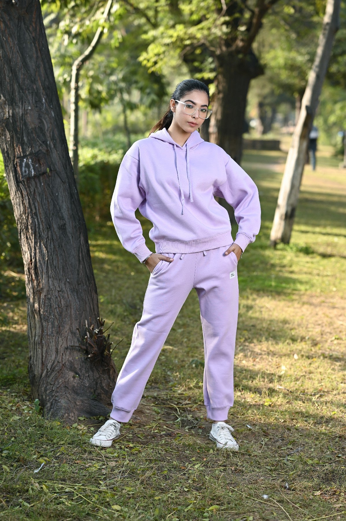 Women Lilac Tracksuit  100% Cotton Fleece W3