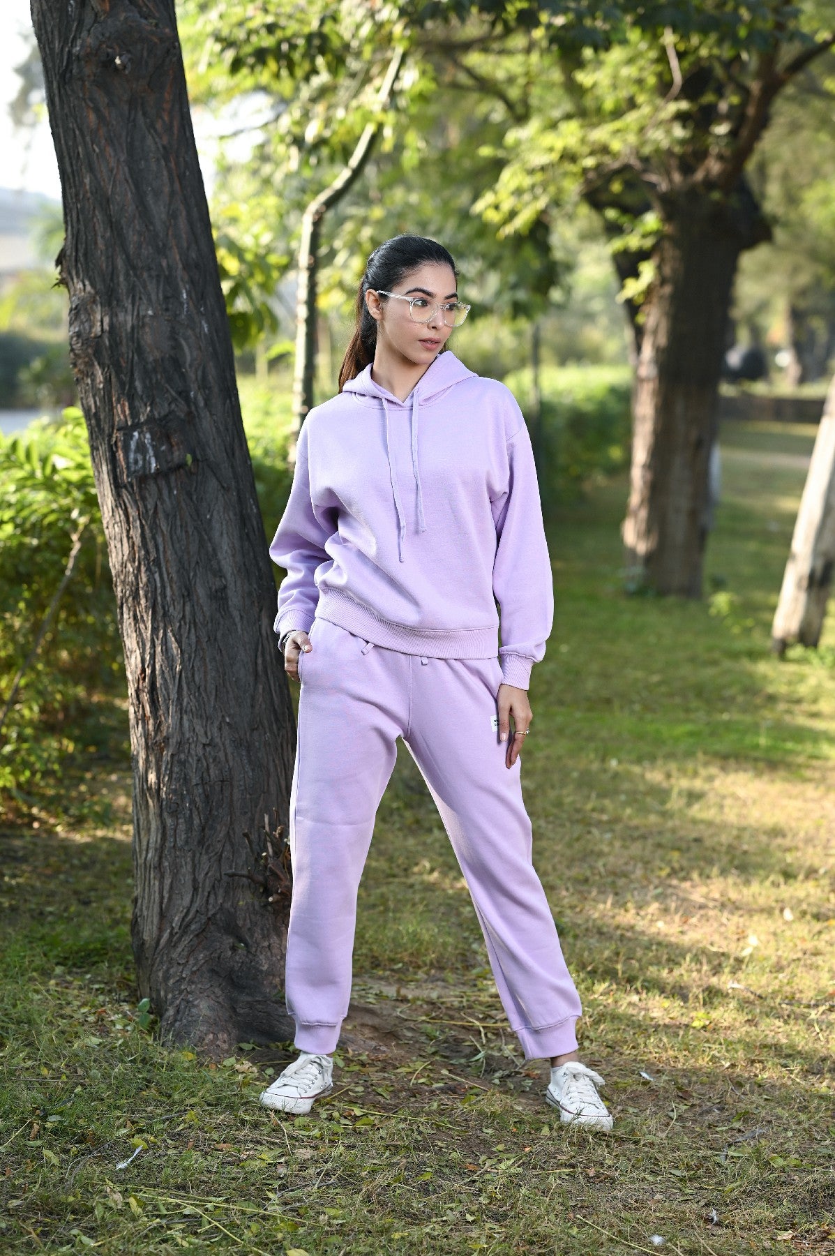 Women Lilac Tracksuit  100% Cotton Fleece W3