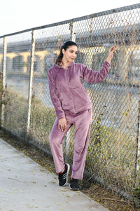 Women Tracksuit With Hood And Zipper Velour/ Fleece Inside W2 Onion