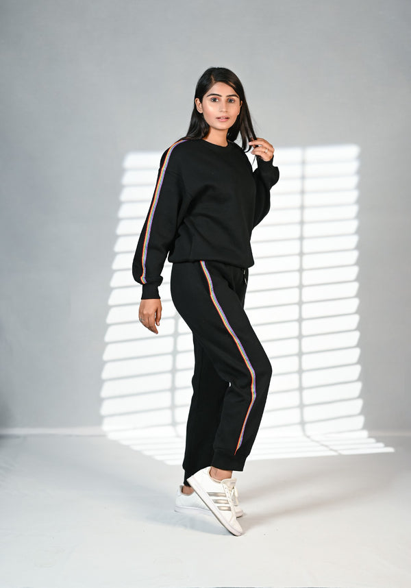 Women Tracksuit Premium 100 % Cotton Fleece W1 Black