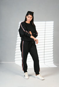 Women Tracksuit Premium 100 % Cotton Fleece W1 Black