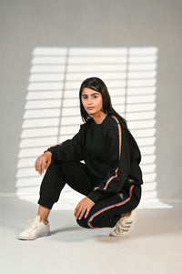 Women Tracksuit Premium 100 % Cotton Fleece W1 Black