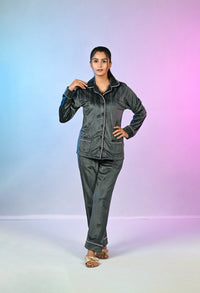 Premium Velvet Nightwear - GREY