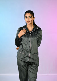 Premium Velvet Nightwear - GREY