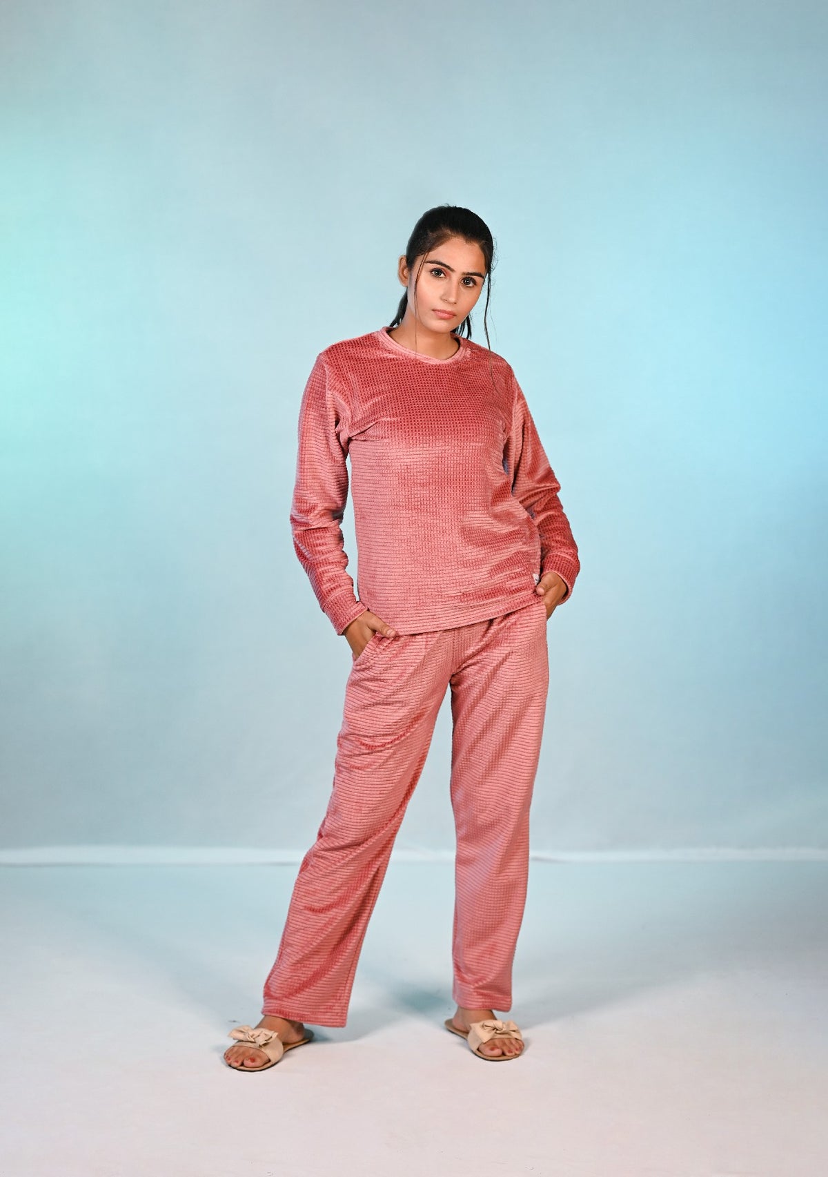 Premium Velvet Nightwear - PEACH