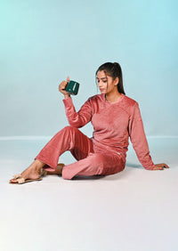 Premium Velvet Nightwear - PEACH